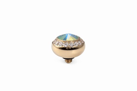 Qudo Gold Topper Tondo Deluxe 10mm - Crystal Aurora Boreale